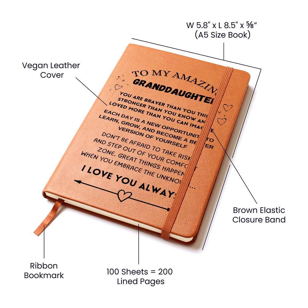 Personalized Granddaughter leather journal – Birthday Gift – view 3