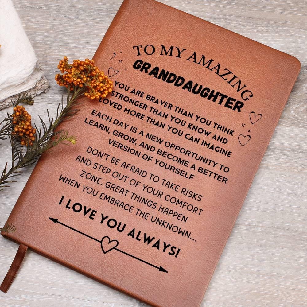 Personalized Granddaughter leather journal – Birthday Gift