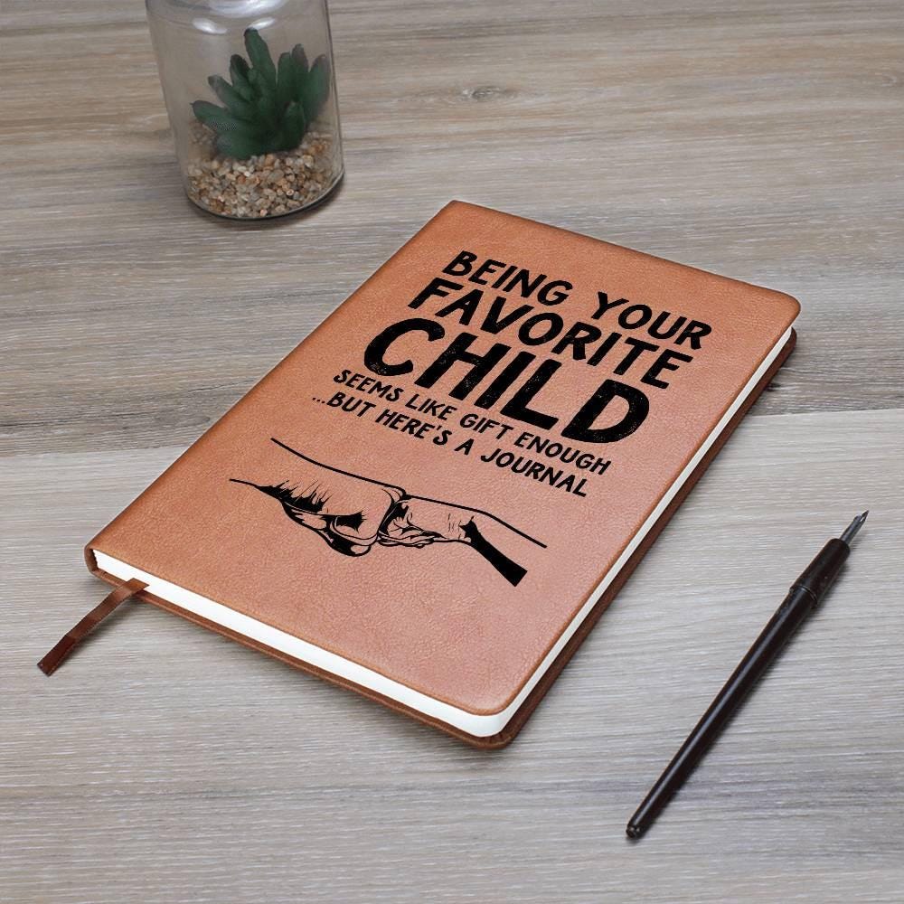 Favorite Child Funny Dad Keepsake Vegan Leather Journal – view 4