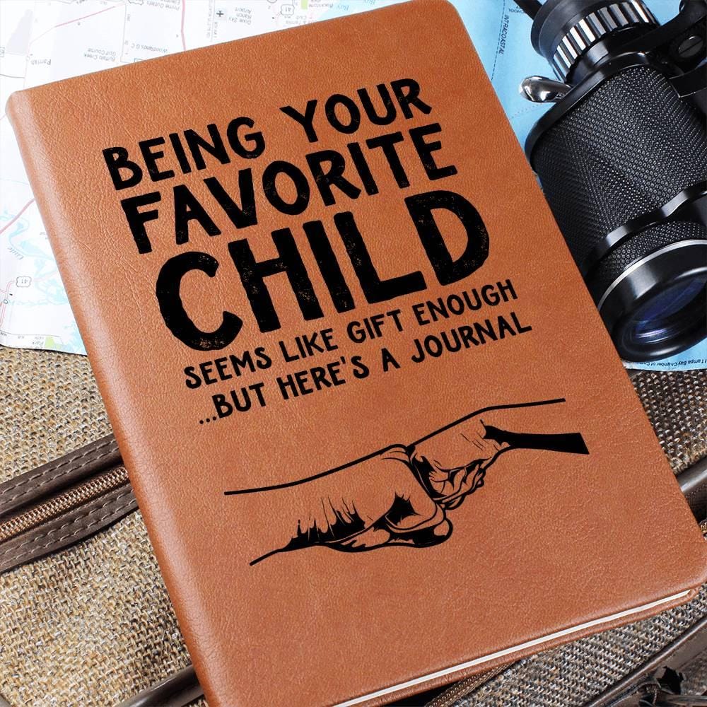 Favorite Child Funny Dad Keepsake Vegan Leather Journal – view 10