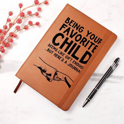 Favorite Child Funny Dad Keepsake Vegan Leather Journal – view 8