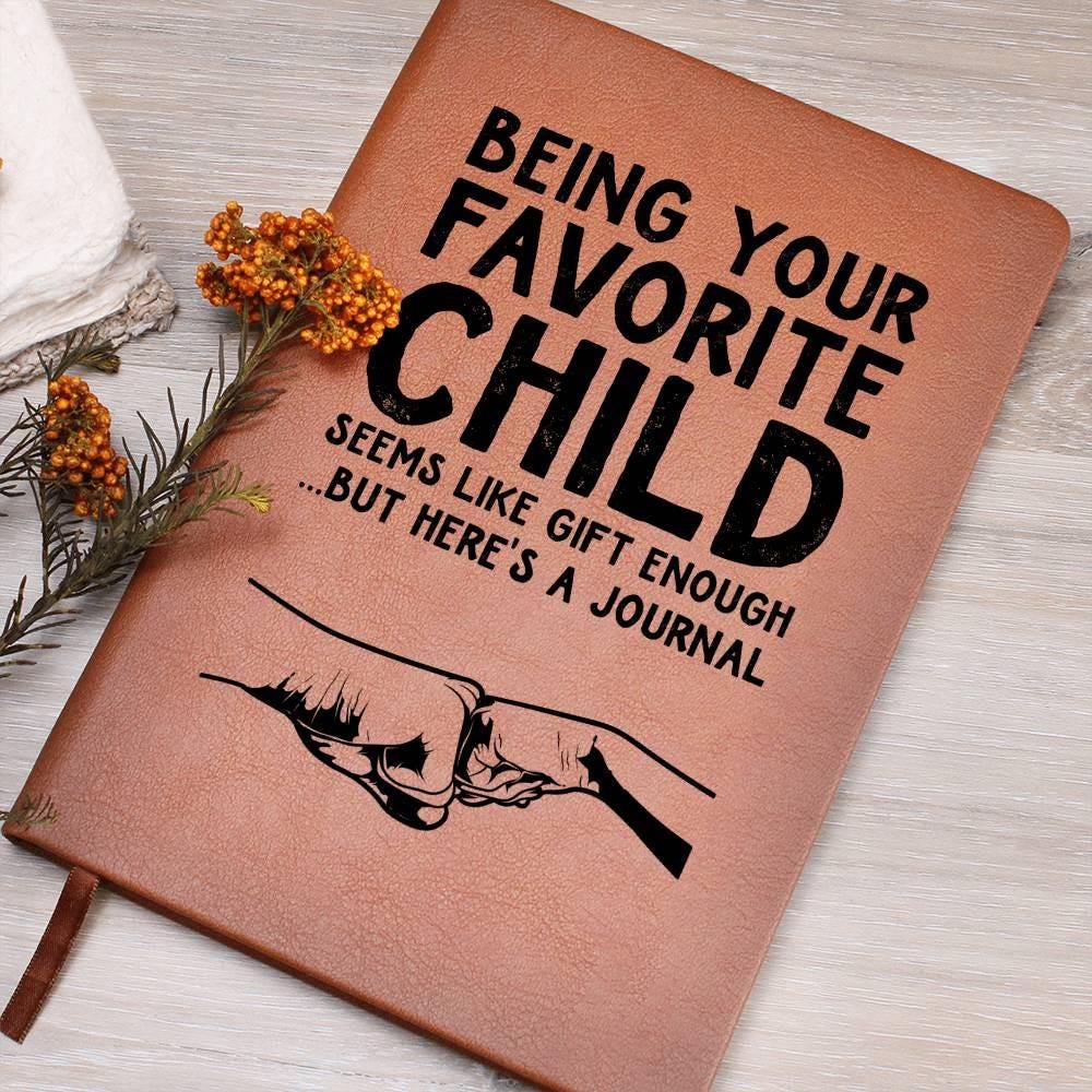 Favorite Child Funny Dad Keepsake Vegan Leather Journal – view 5