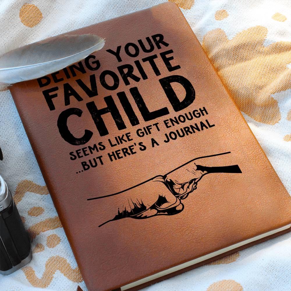 Favorite Child Funny Dad Keepsake Vegan Leather Journal – view 7