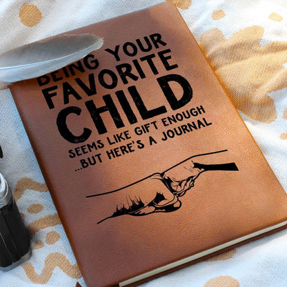 Favorite Child Funny Dad Keepsake Vegan Leather Journal – view 7