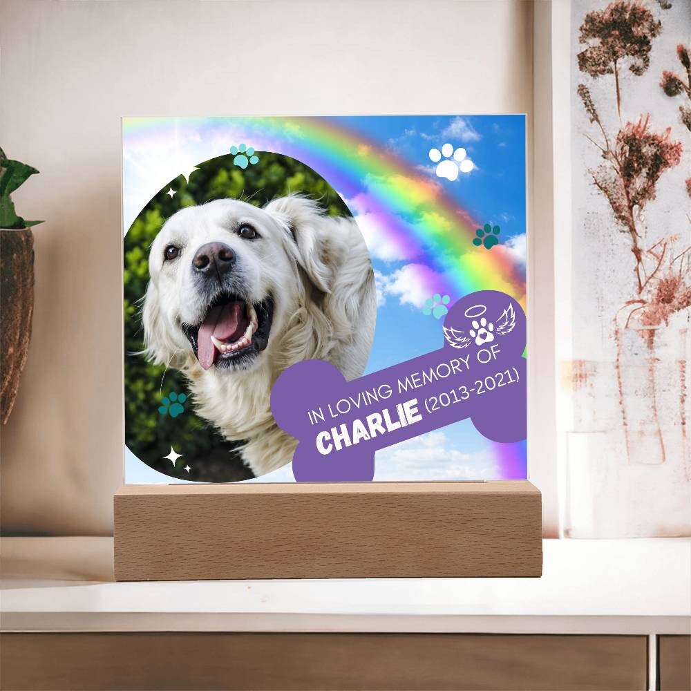 Custom Pet Loss Memorial Photo Plaque with Name and Dates – view 10