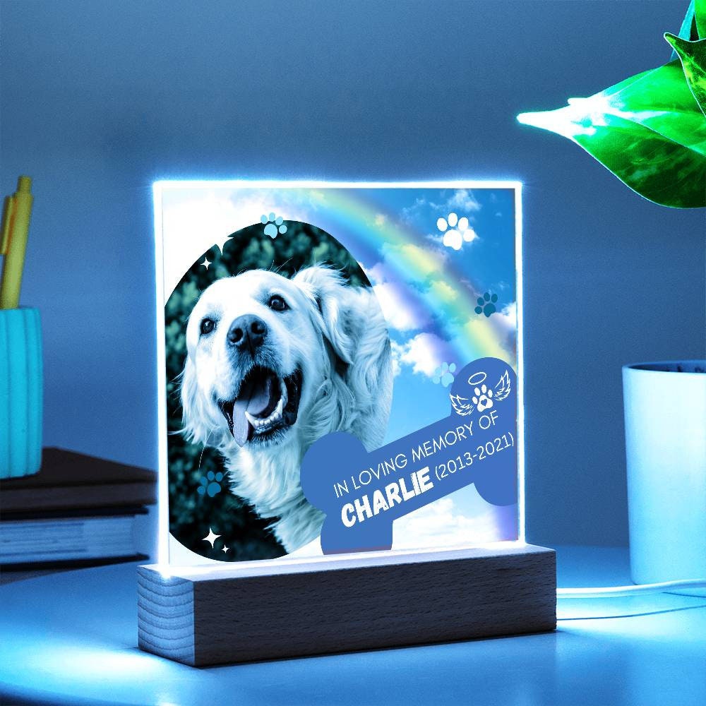 Custom Pet Loss Memorial Photo Plaque with Name and Dates – view 5