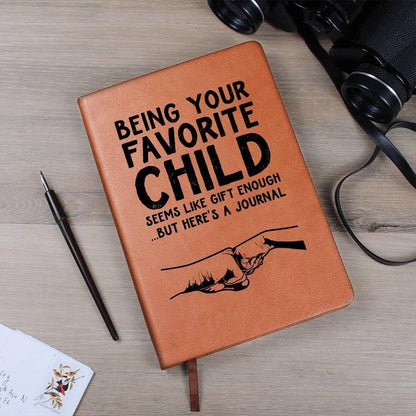 Favorite Child Funny Dad Keepsake Vegan Leather Journal