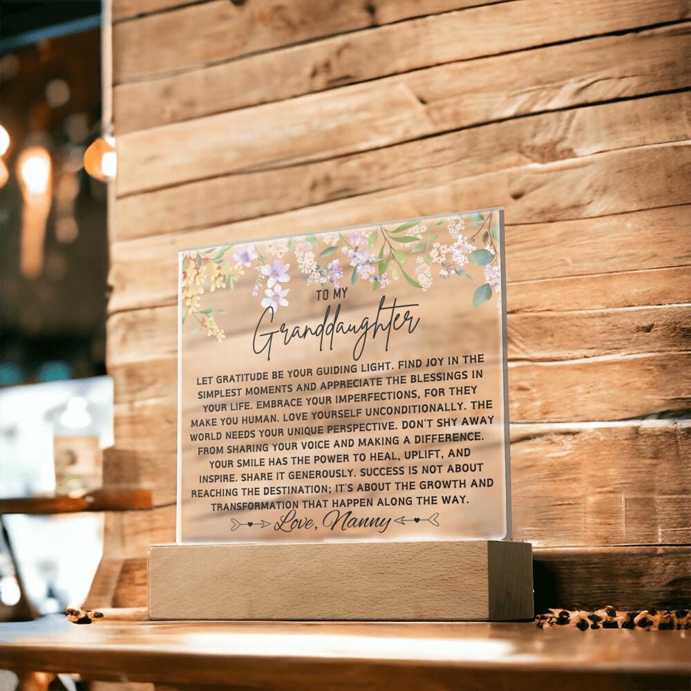 To My Granddaughter Personalized Floral Acrylic Plaque – view 9