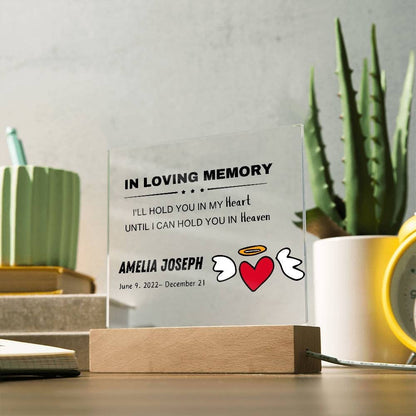 I'll hold you Baby Memorial Plaque - Infant Loss Keepsake – Angel Baby