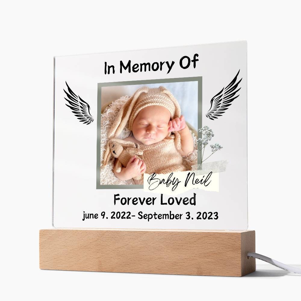 Personalized Photo Baby Memorial Plaque Infant Loss Keepsake – view 5