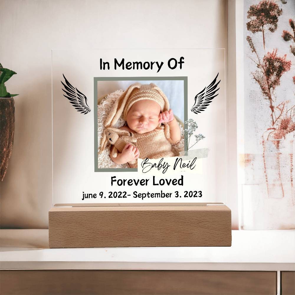 Personalized Photo Baby Memorial Plaque Infant Loss Keepsake – view 3