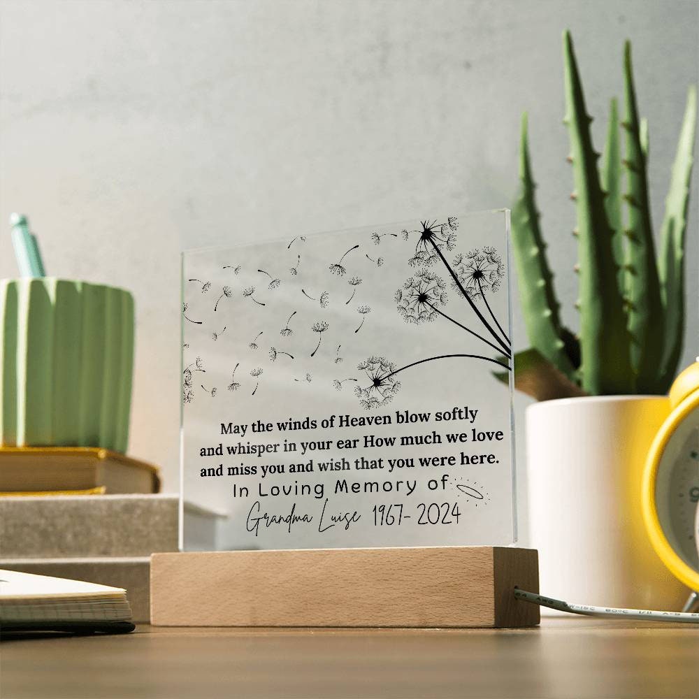 May the winds of heaven memorial plaque – sympathy gift – view 9