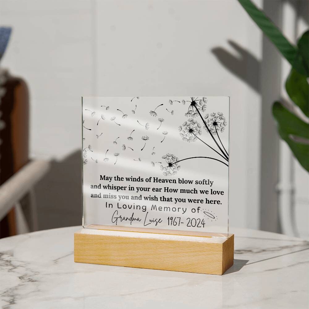 May the winds of heaven memorial plaque – sympathy gift – view 5