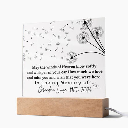 May the winds of heaven memorial plaque – sympathy gift – view 3