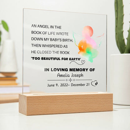 Personalized Baby loss Memorial Plaque Miscarriage Gift