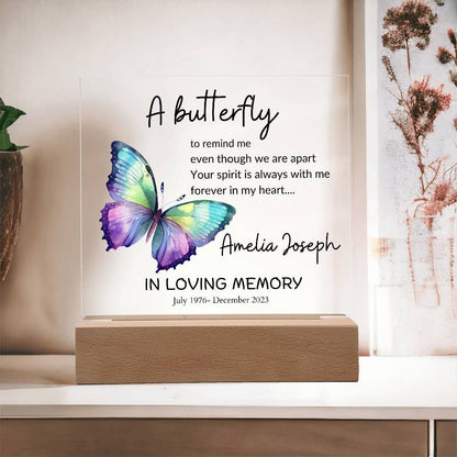 Loss of loved one butterfly memorial remembrance plaque – in memory – view 5