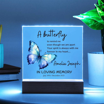Loss of loved one butterfly memorial remembrance plaque – in memory – view 4
