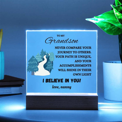 To My Grandson Personalized Acrylic Plaque Gift from Grandma – view 2