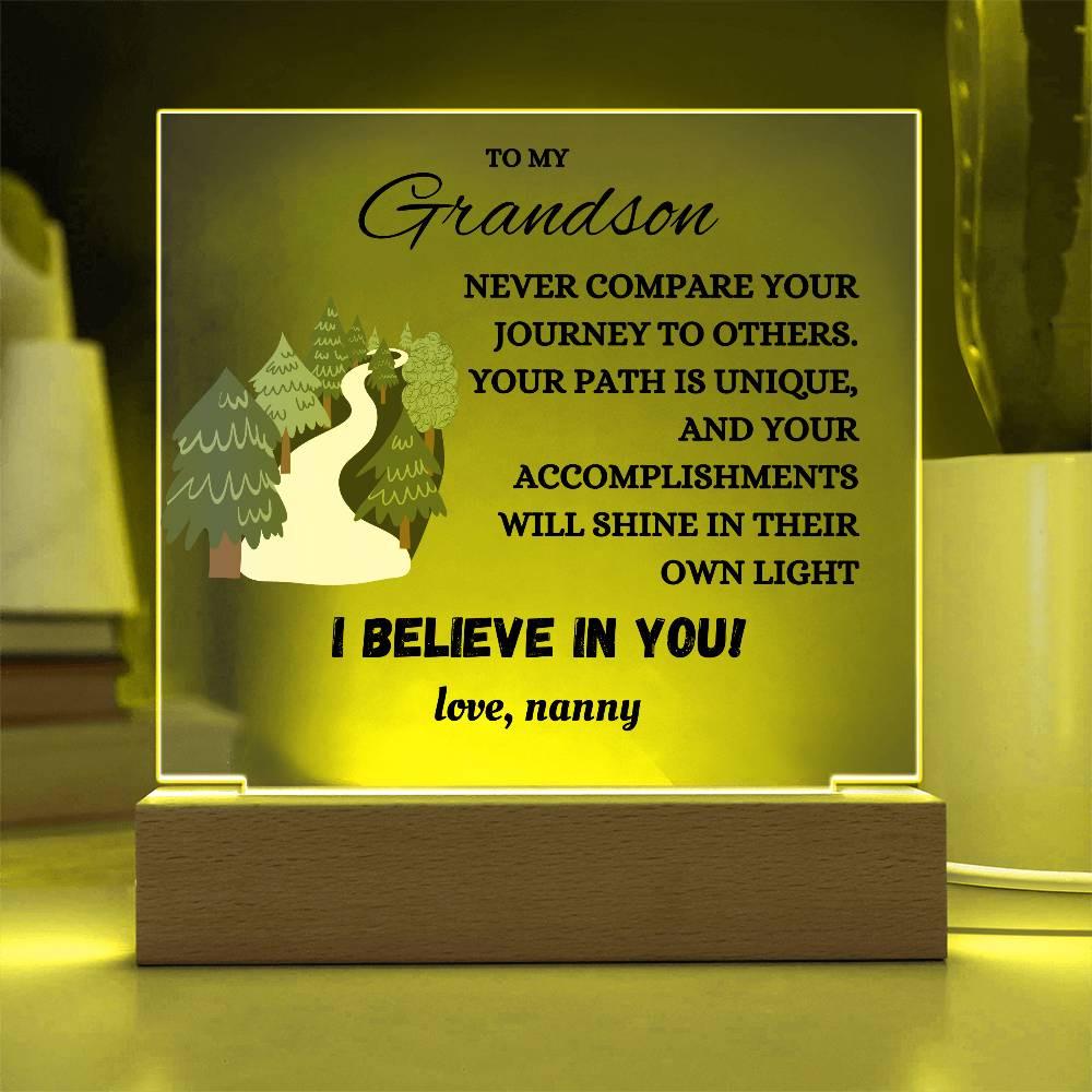 To My Grandson Personalized Acrylic Plaque Gift from Grandma – view 3