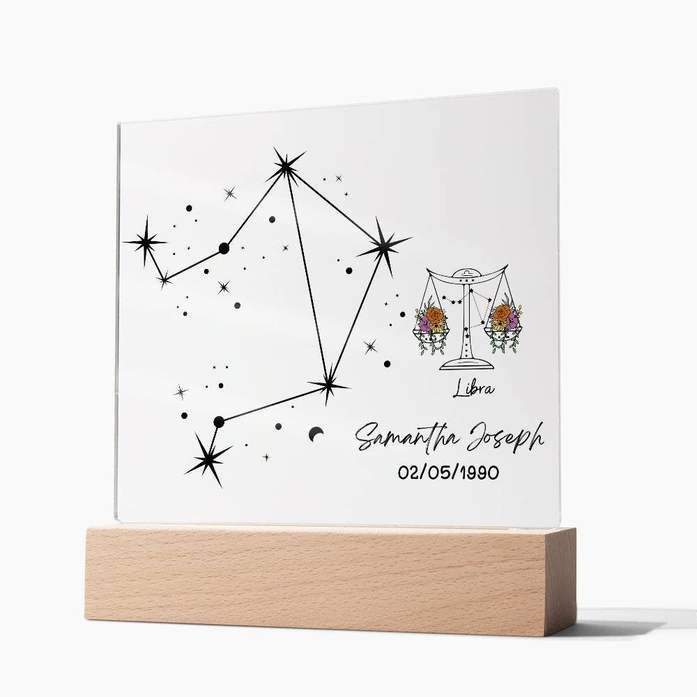 Personalized Libra star sign astrology gift horoscope plaque – view 5