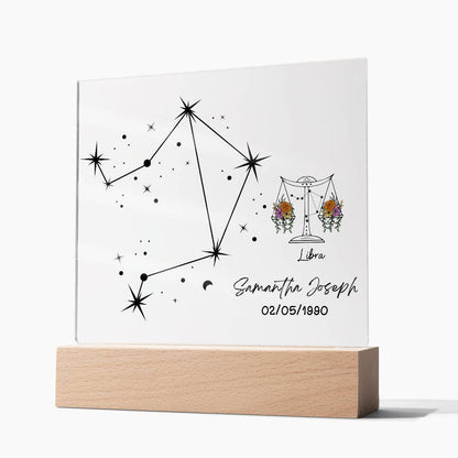 Personalized Libra star sign astrology gift horoscope plaque – view 5