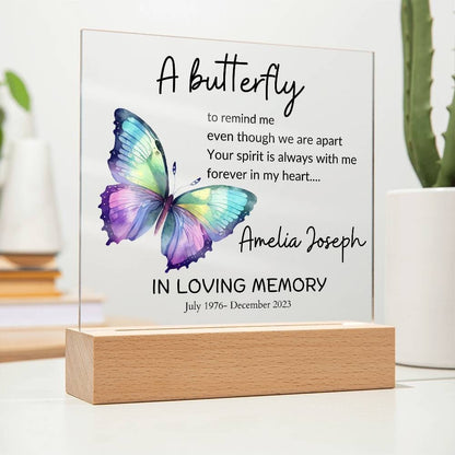 Loss of loved one butterfly memorial remembrance plaque – in memory