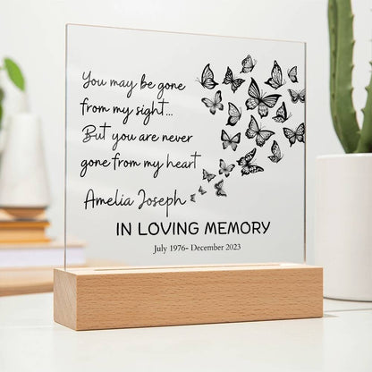 You May Be Gone Memorial Plaque – Sympathy Bereavement Gift