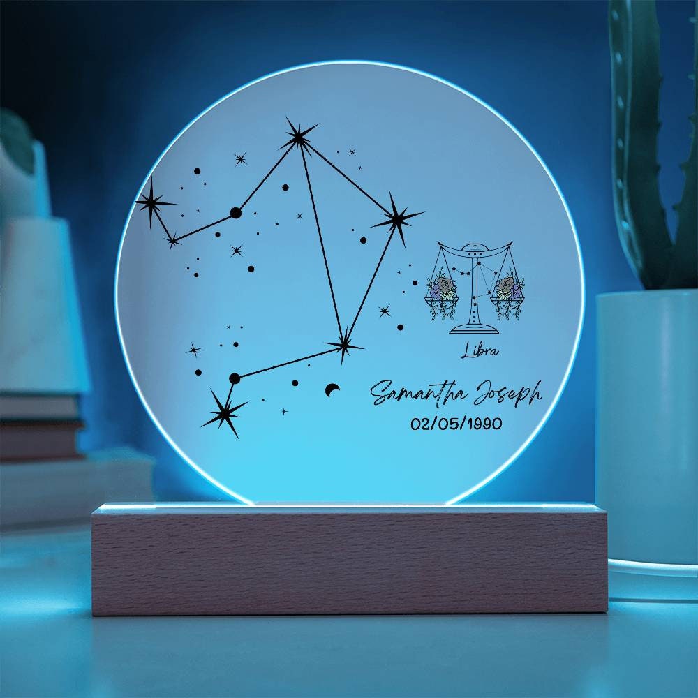 Personalized Libra Zodiac Plaque Constellation Horoscope Astrology – view 2