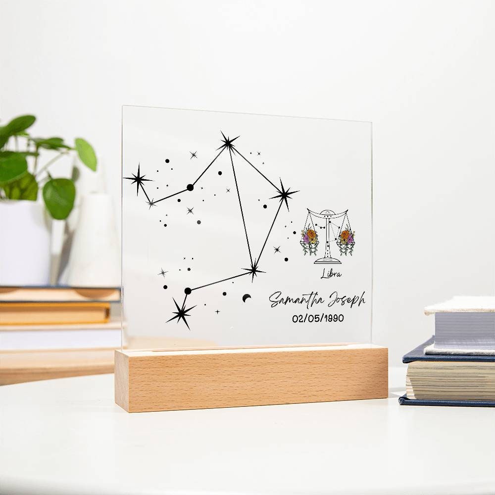 Personalized Libra Zodiac Plaque Constellation Horoscope Astrology – view 9
