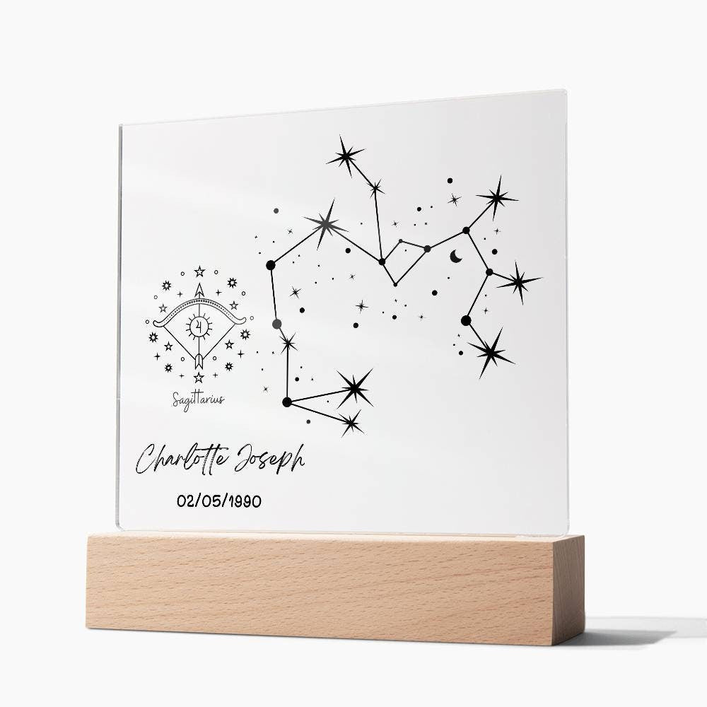 Personalized Zodiac star sign plaque – Sagittarius zodiac gifts – view 7