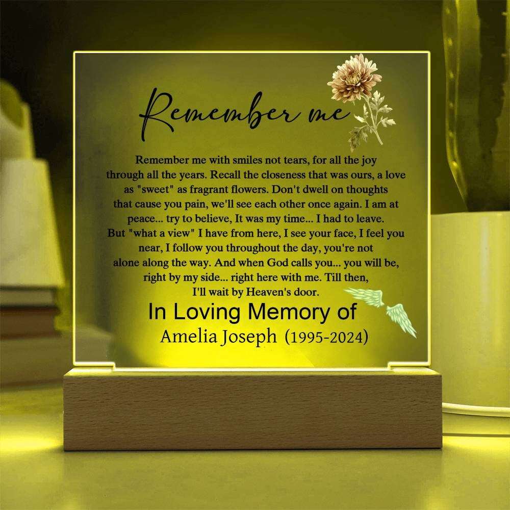 Remember me memorial plaque – sympathy gift – view 5