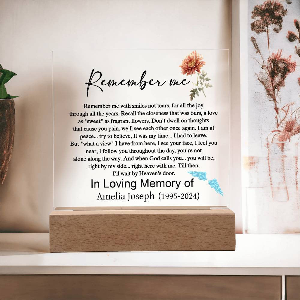 Remember me memorial plaque – sympathy gift – view 6