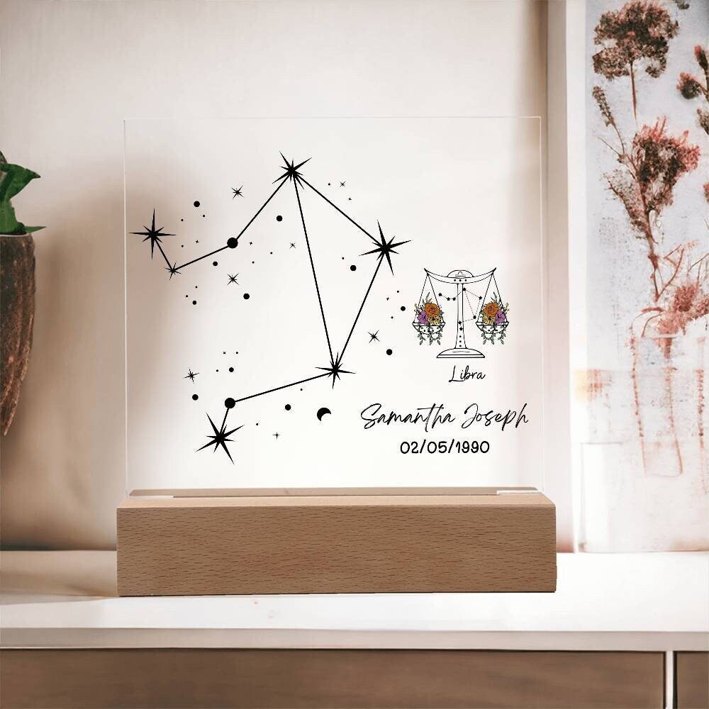 Personalized Libra star sign astrology gift horoscope plaque