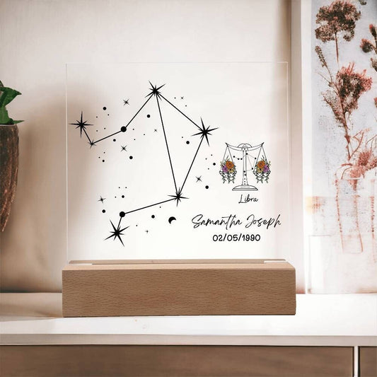 Personalized Libra star sign astrology gift horoscope plaque