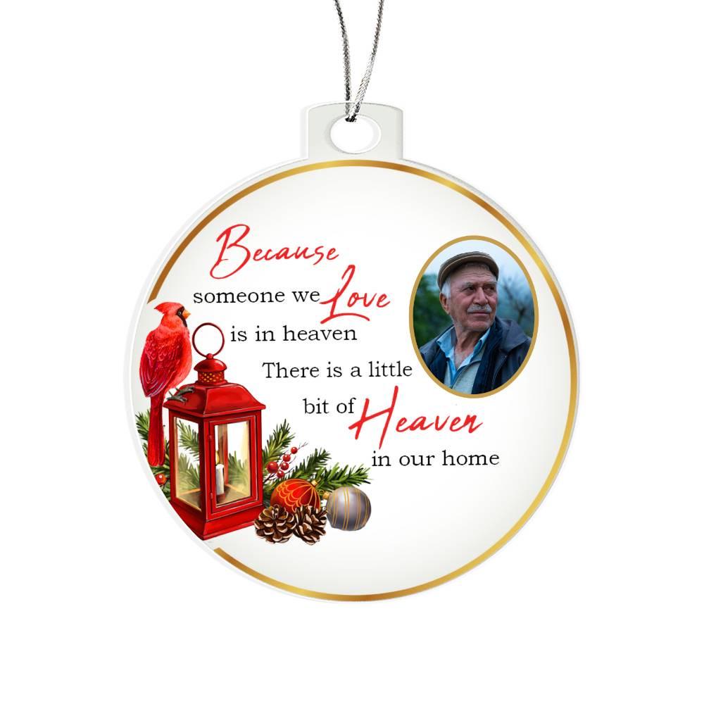 Custom Photo Christmas Memorial Acrylic ornament – Sympathy gift – view 6