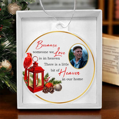 Custom Photo Christmas Memorial Acrylic ornament – Sympathy gift – view 5
