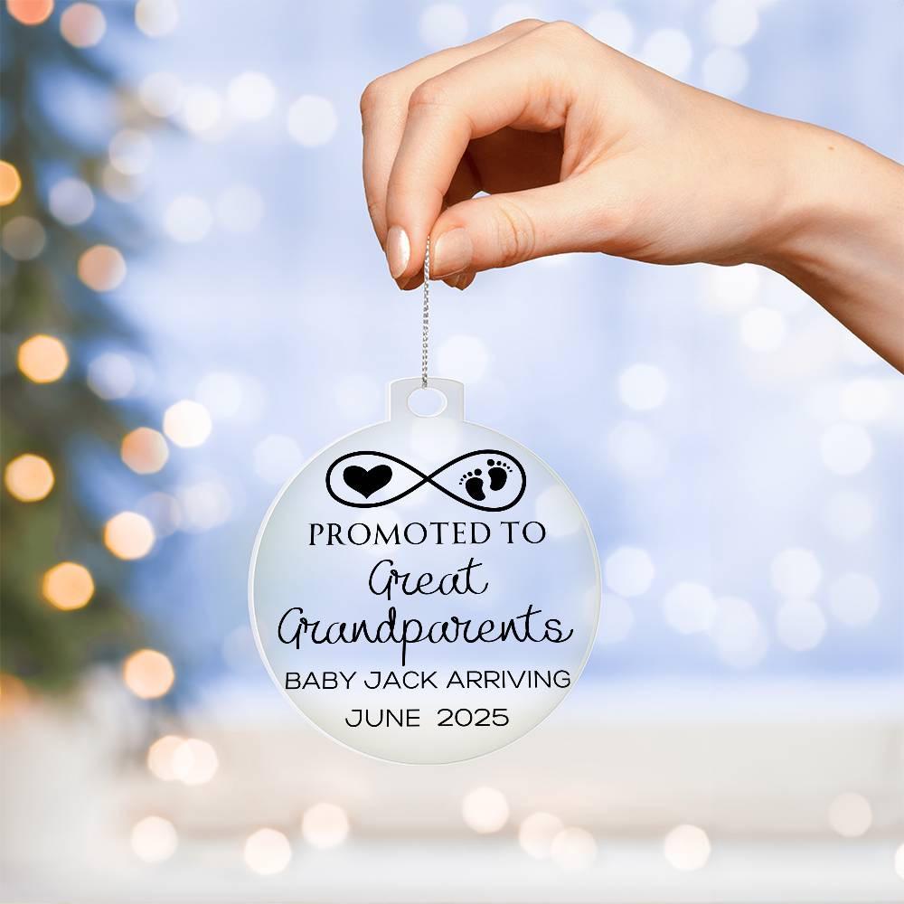 Custom Promoted to Great Grandparents Baby Announcement Acrylic – view 5