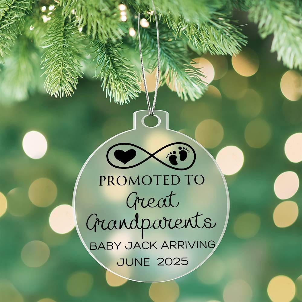 Custom Promoted to Great Grandparents Baby Announcement Acrylic – view 3