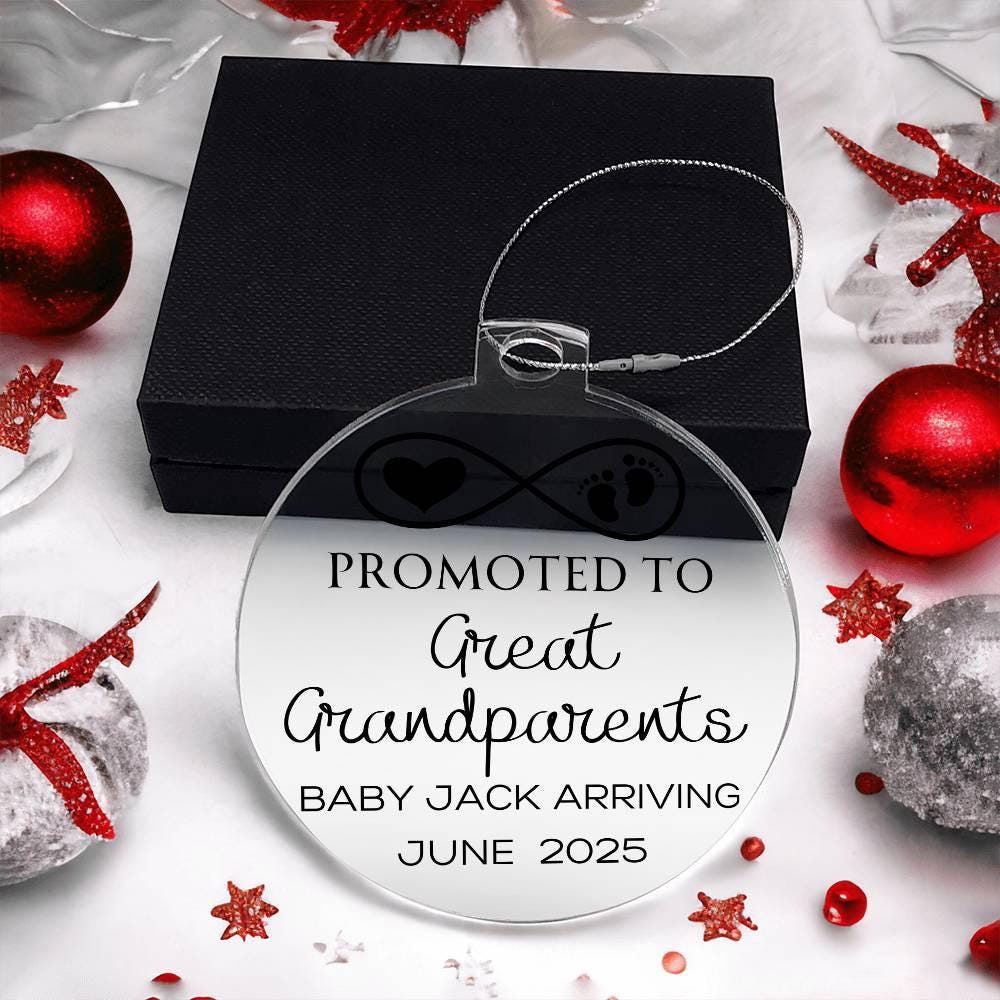 Custom Promoted to Great Grandparents Baby Announcement Acrylic – view 7