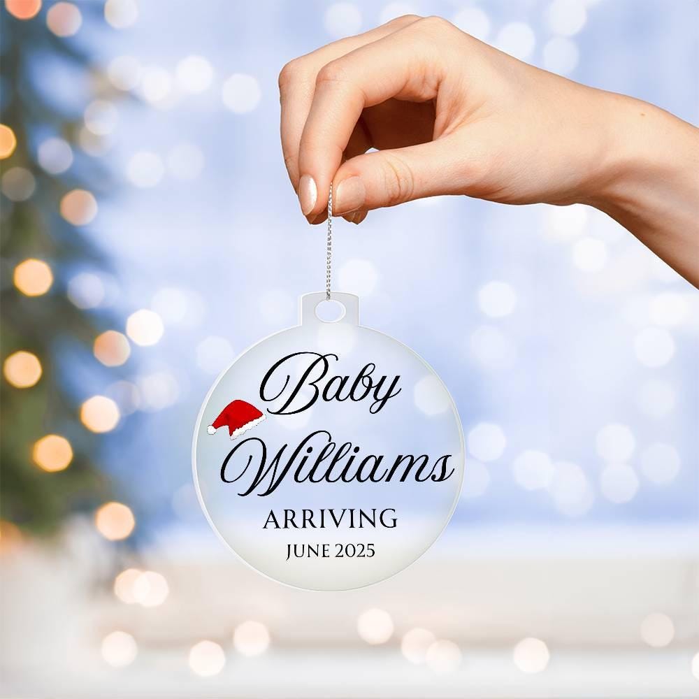 Personalized Baby Announcement Acrylic Ornament – view 7