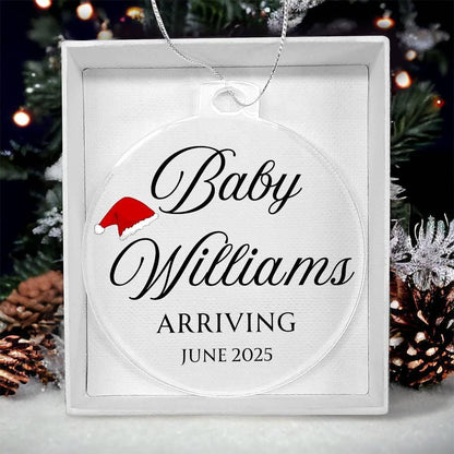 Personalized Baby Announcement Acrylic Ornament – view 9
