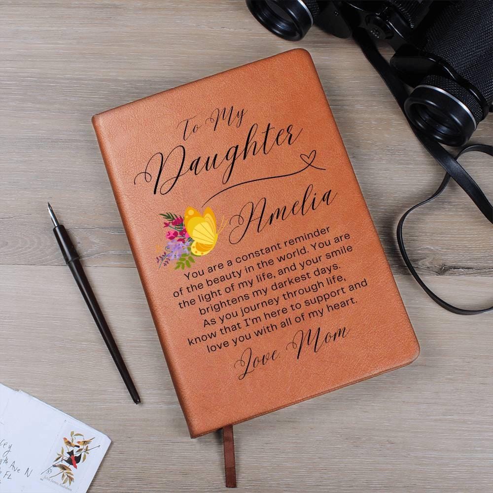 To My Daughter Butterfly Personalized Keepsake Leather Journal – view 6