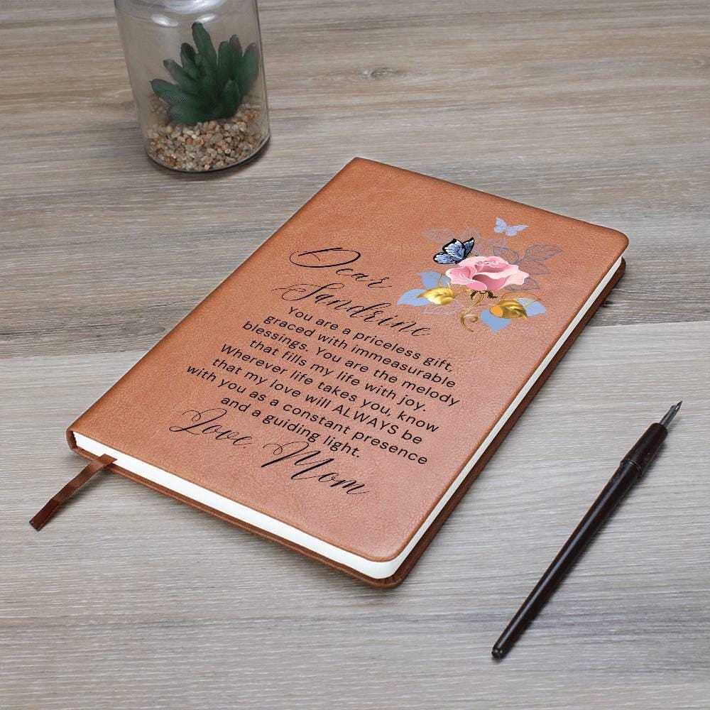Daughter Personalized Floral Butterfly Leather Journal – view 9
