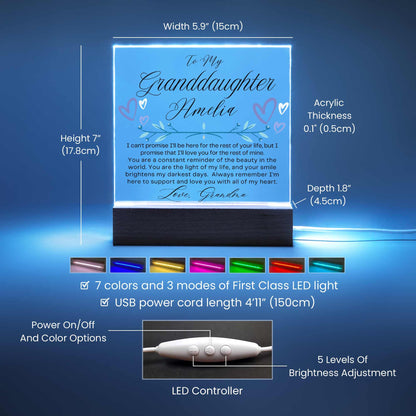Granddaughter Personalized LED Acrylic Plaque – Grandchildren Gift – view 5