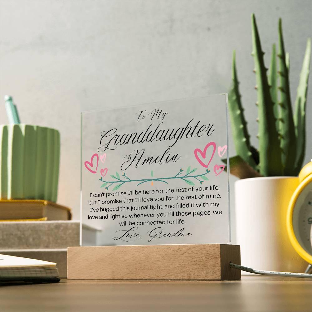 Granddaughter Personalized LED Acrylic Plaque – Grandchildren Gift – view 3