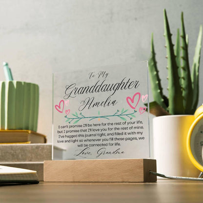 Granddaughter Personalized LED Acrylic Plaque – Grandchildren Gift – view 3