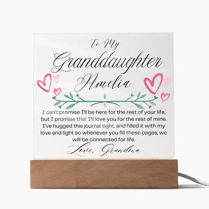 Granddaughter Personalized LED Acrylic Plaque – Grandchildren Gift – view 9