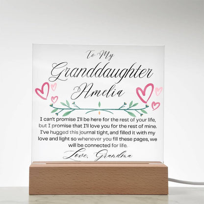 Granddaughter Personalized LED Acrylic Plaque – Grandchildren Gift – view 10