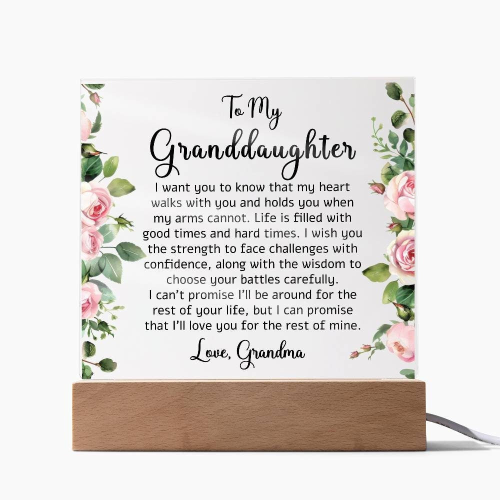 Personalized From Grandma to My Granddaughter LED Acrylic Plaque – view 5