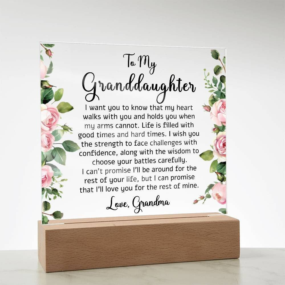 Personalized From Grandma to My Granddaughter LED Acrylic Plaque – view 3